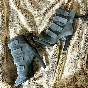 DKNY Suede Booties with peep toe
